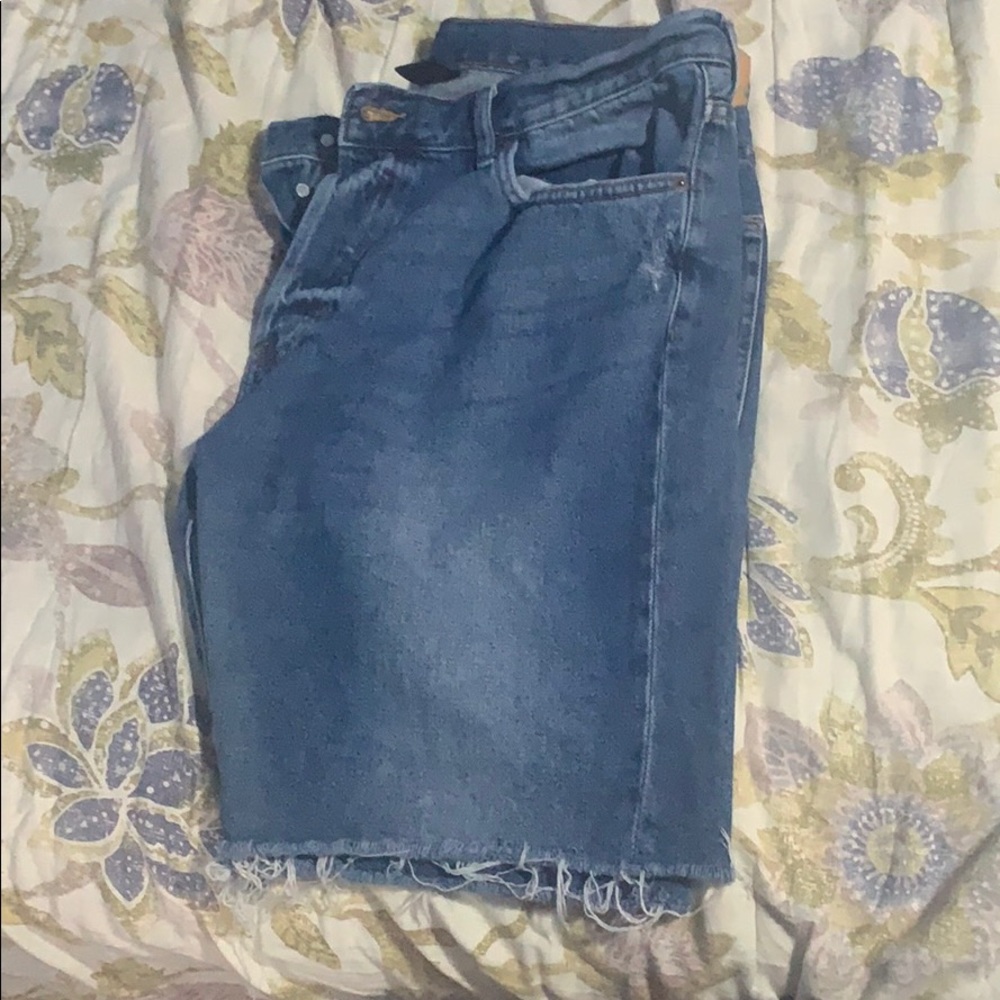 Ripped jean shorts